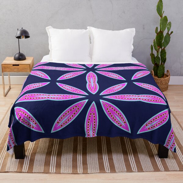 Item preview, Navy and Magenta Starburst Geometric Pattern designed and sold by Tinsleybluebell.