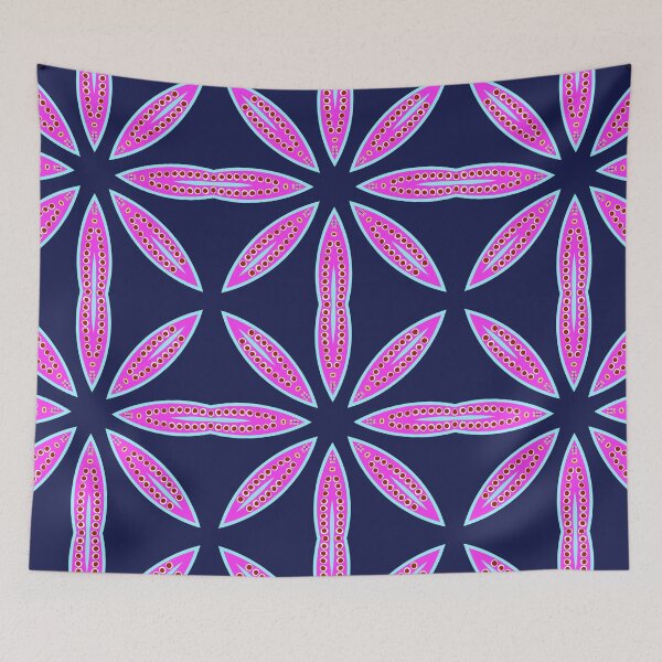 Item preview, Navy and Magenta Starburst Geometric Pattern designed and sold by Tinsleybluebell.