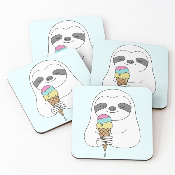 Item preview, Cute Sloth Holding Sweet Ice Cream Cone designed and sold by Amir Faysal.