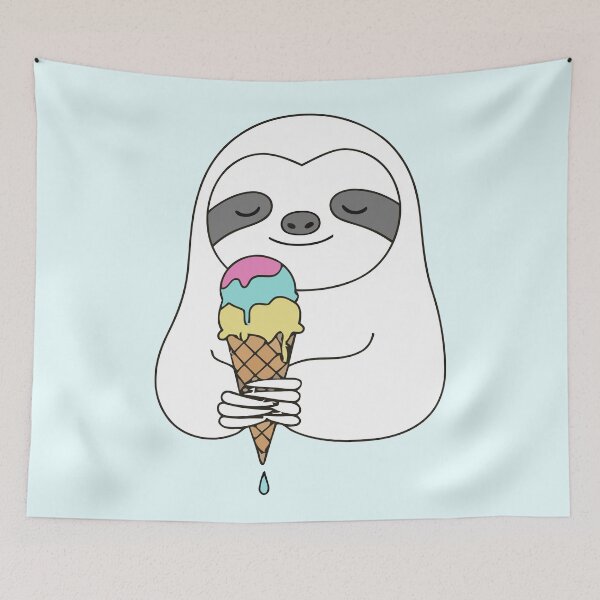 Item preview, Cute Sloth Holding Sweet Ice Cream Cone designed and sold by Amir Faysal.