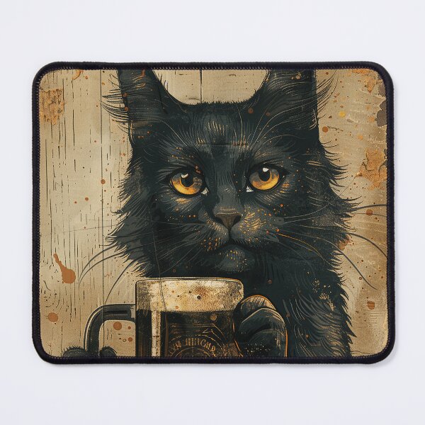 Item preview, Relaxed Black Cat and Cold Beer designed and sold by Erika Kaisersot.