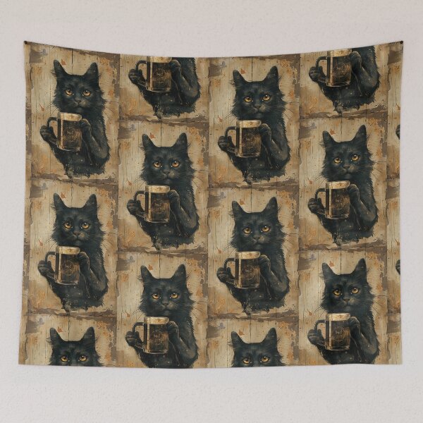 Item preview, Relaxed Black Cat and Cold Beer designed and sold by Erika Kaisersot.