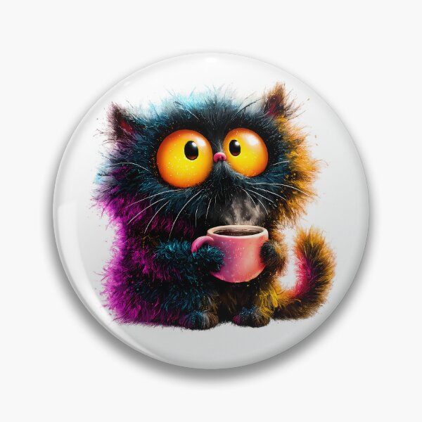 Item preview, Cat with Coffee – Funny Coffee Lover Kitty Illustration designed and sold by GGAUL.