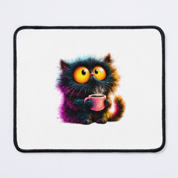 Item preview, Cat with Coffee – Funny Coffee Lover Kitty Illustration designed and sold by GGAUL.