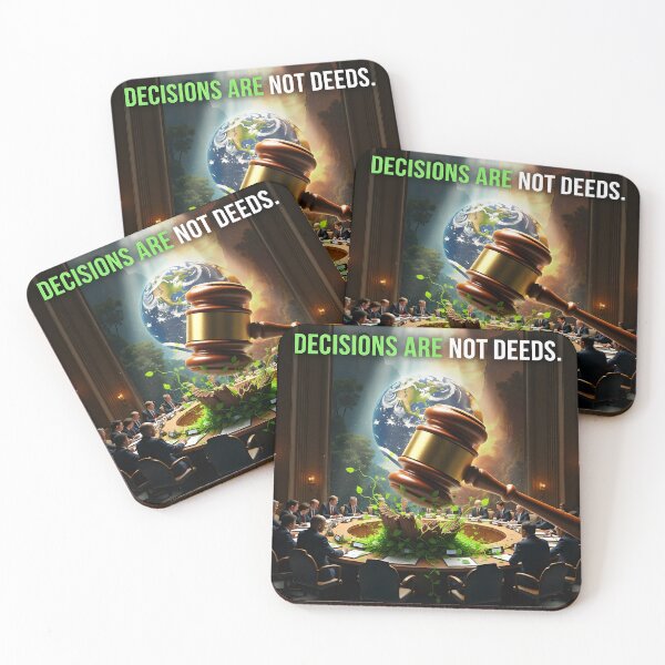 Item preview, Decisions Are Not Deeds: Environmental Restoration and Climate Action Poster designed and sold by Creative-RE.