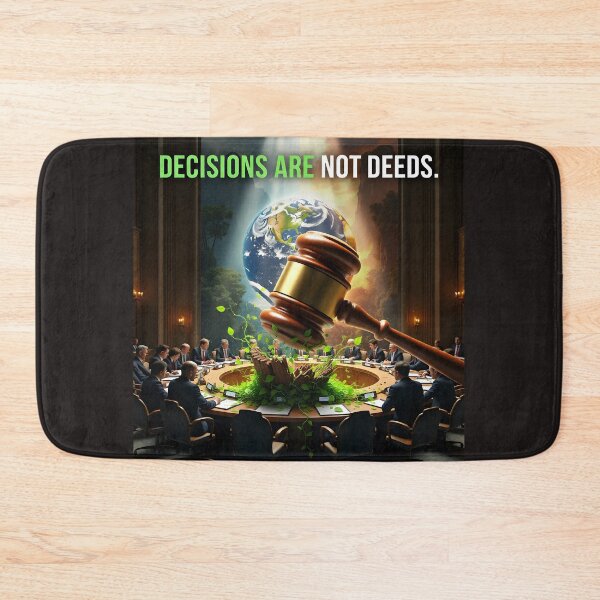 Item preview, Decisions Are Not Deeds: Environmental Restoration and Climate Action Poster designed and sold by Creative-RE.