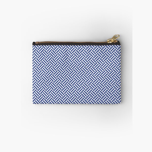 Item preview, White and Royal Blue basket weave designed and sold by pattern-archive.