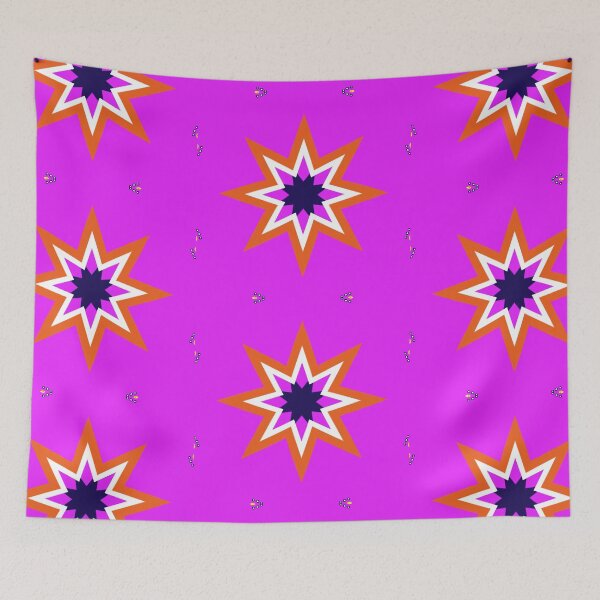 Item preview,  Bold Pink and Orange Geometric Star Design designed and sold by Tinsleybluebell.