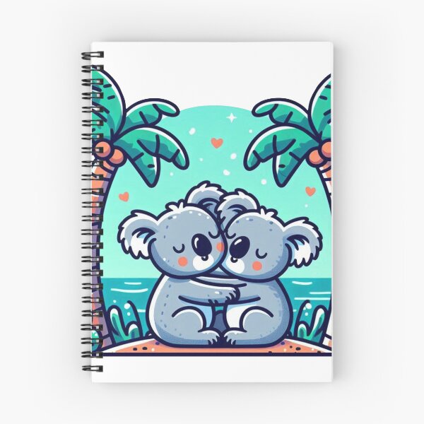 Item preview, Koala couple relaxing under palm trees by the sunny sea designed and sold by Segasprojects.