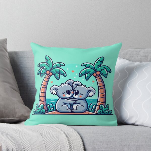 Item preview, Koala couple relaxing under palm trees by the sunny sea designed and sold by Segasprojects.