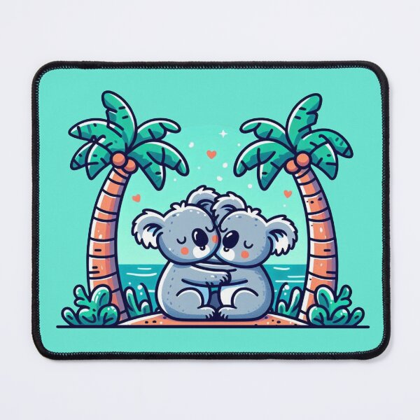 Item preview, Koala couple relaxing under palm trees by the sunny sea designed and sold by Segasprojects.