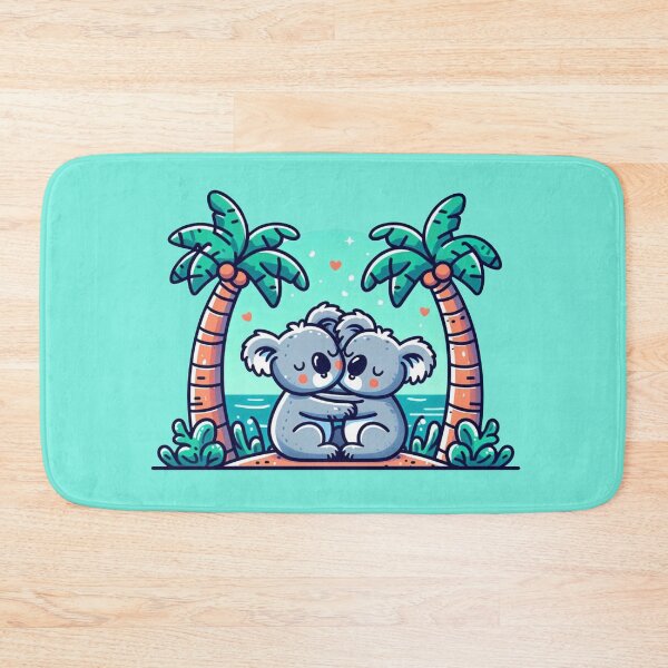 Item preview, Koala couple relaxing under palm trees by the sunny sea designed and sold by Segasprojects.