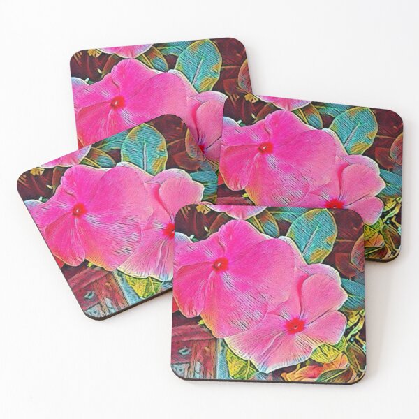 Item preview, Watercolor Rainbow Impressionist Pink Periwinkle Flower Art designed and sold by BalkanBloom.