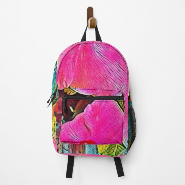 Item preview, Watercolor Rainbow Impressionist Pink Periwinkle Flower Art designed and sold by BalkanBloom.