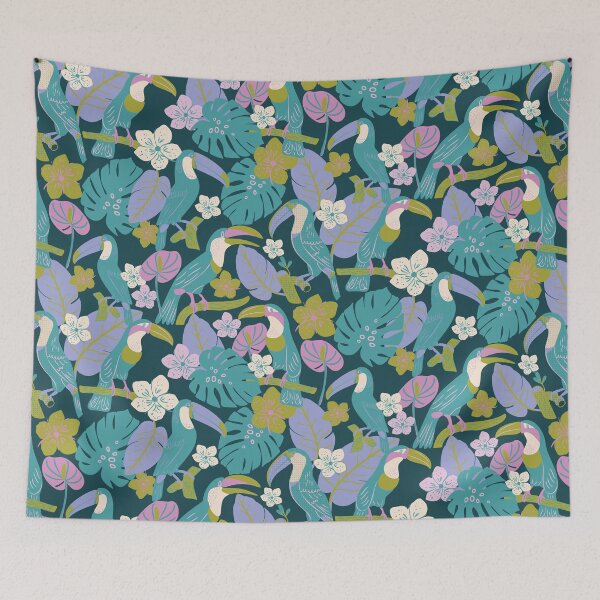 Item preview, Tropical Summer Toucan Birds in Trees designed and sold by aneladesigns.