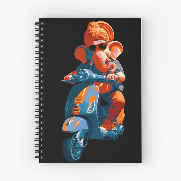 Item preview, Ganesha Riding Retro Scooter Orange Teal Pop Art designed and sold by PANNARUK THAILAND.
