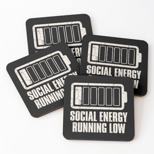 Item preview, Social Battery Low Energy Funny Quote JUN-286 designed and sold by noberic.