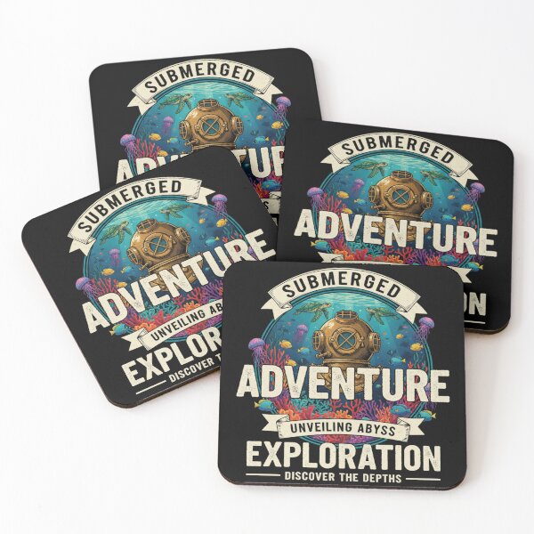 Item preview, Submerged Adventure Scuba Diving Exploration Ocean Diver designed and sold by CF_VintageDesign.