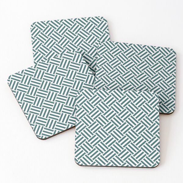 Item preview, White and Teal basket weave designed and sold by pattern-archive.