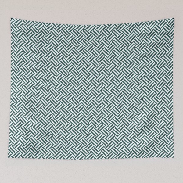 Item preview, White and Teal basket weave designed and sold by pattern-archive.