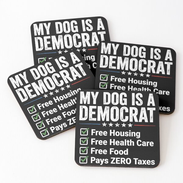 Item preview, My Dog Is a Democrat Funny Political Dog Humor Free Housing Free Food Satire designed and sold by CutOutIdols.