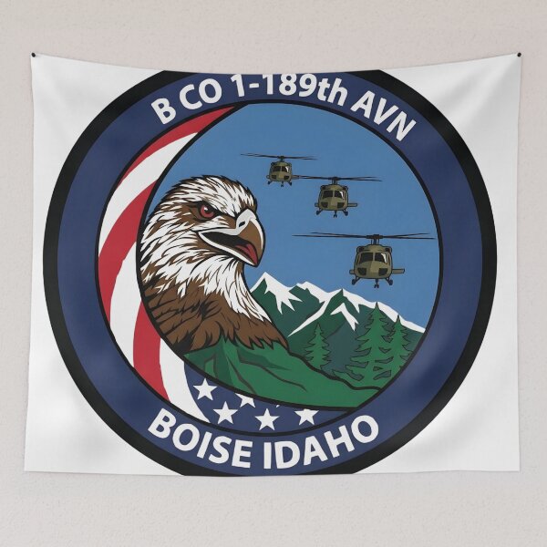 Item preview, B Company, 1st Battalion, 189th Aviation Regiment (Boise, Idaho) Military Patch designed and sold by CharlieDesings.