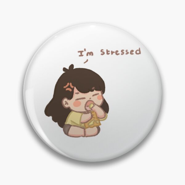 Item preview, I Am Stressed Cute Chibi Girl Eating Art designed and sold by Cosytalesart.