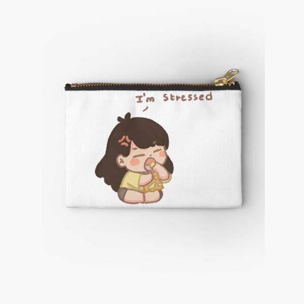 Item preview, I Am Stressed Cute Chibi Girl Eating Art designed and sold by Cosytalesart.