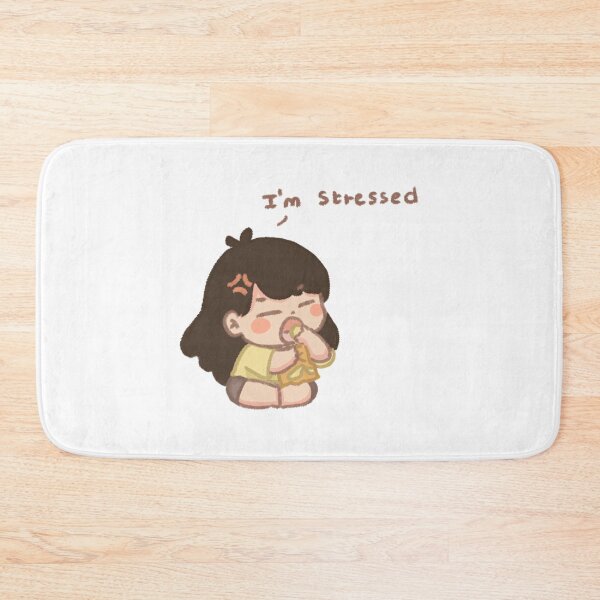 Item preview, I Am Stressed Cute Chibi Girl Eating Art designed and sold by Cosytalesart.