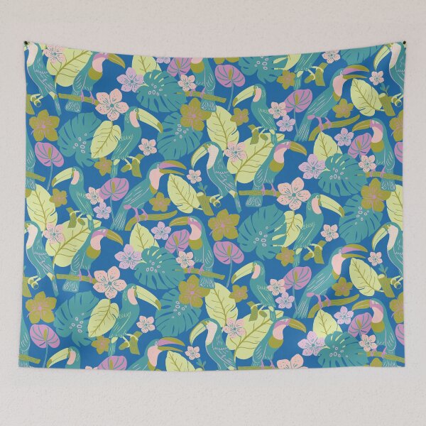 Item preview, Tropical Summer Toucan Birds in Trees designed and sold by aneladesigns.