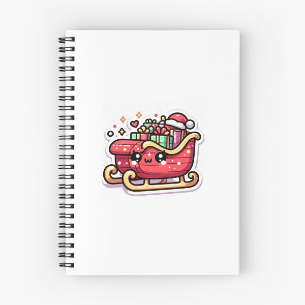 Item preview, Kawaii Christmas Sleigh Sticker designed and sold by PastelPawsArt.