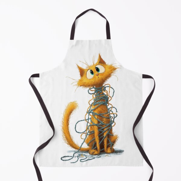 Item preview, Funny Tangled Orange Cat Yarn Mess Art designed and sold by Moody Vibes Studio.