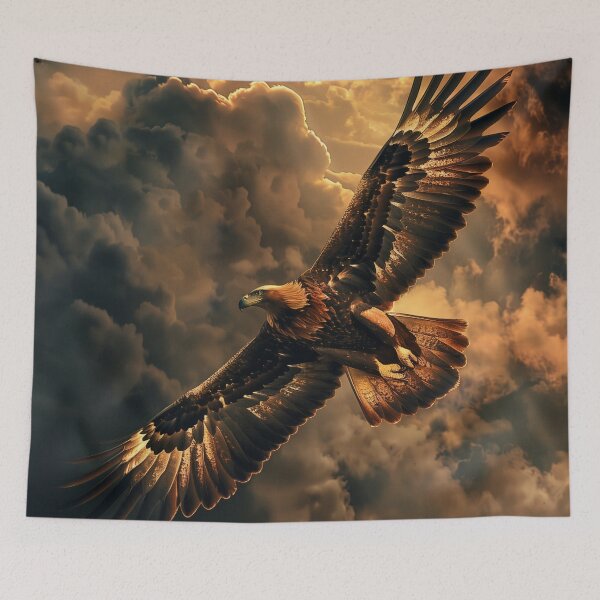 Item preview, Eagle Through Golden Storm Clouds designed and sold by QuantumDrift.