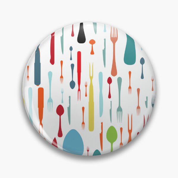 Item preview, Cute Colorful Spoon Fork Knife Pattern | Modern Kitchen Cutlery Art | Fun Food Lover Design designed and sold by Faisal  Shah.
