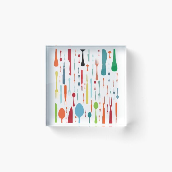 Item preview, Cute Colorful Spoon Fork Knife Pattern | Modern Kitchen Cutlery Art | Fun Food Lover Design designed and sold by Faisal  Shah.