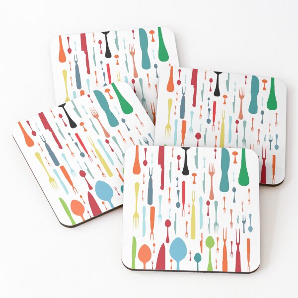 Item preview, Cute Colorful Spoon Fork Knife Pattern | Modern Kitchen Cutlery Art | Fun Food Lover Design designed and sold by Faisal  Shah.