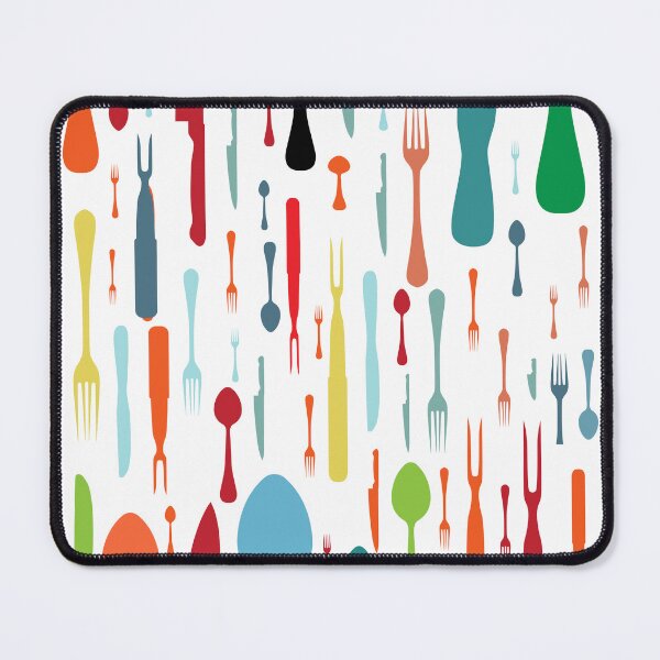 Item preview, Cute Colorful Spoon Fork Knife Pattern | Modern Kitchen Cutlery Art | Fun Food Lover Design designed and sold by Faisal  Shah.