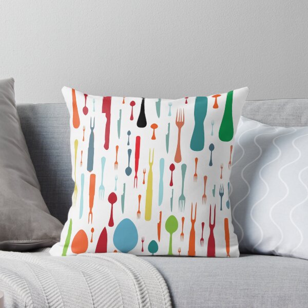 Item preview, Cute Colorful Spoon Fork Knife Pattern | Modern Kitchen Cutlery Art | Fun Food Lover Design designed and sold by Faisal  Shah.