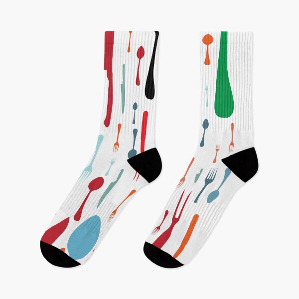 Item preview, Cute Colorful Spoon Fork Knife Pattern | Modern Kitchen Cutlery Art | Fun Food Lover Design designed and sold by Faisal  Shah.