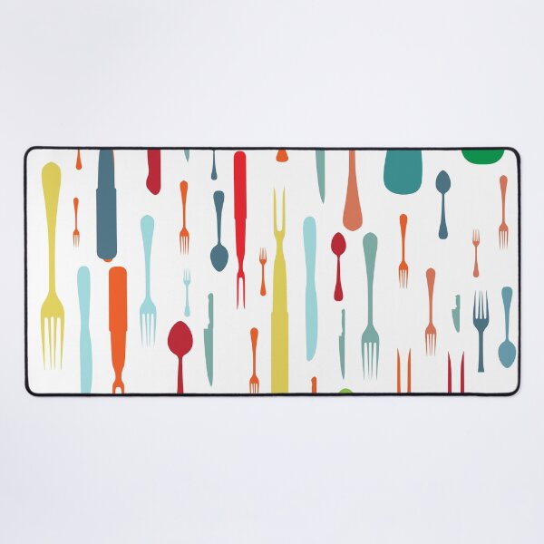 Item preview, Cute Colorful Spoon Fork Knife Pattern | Modern Kitchen Cutlery Art | Fun Food Lover Design designed and sold by Faisal Shah.