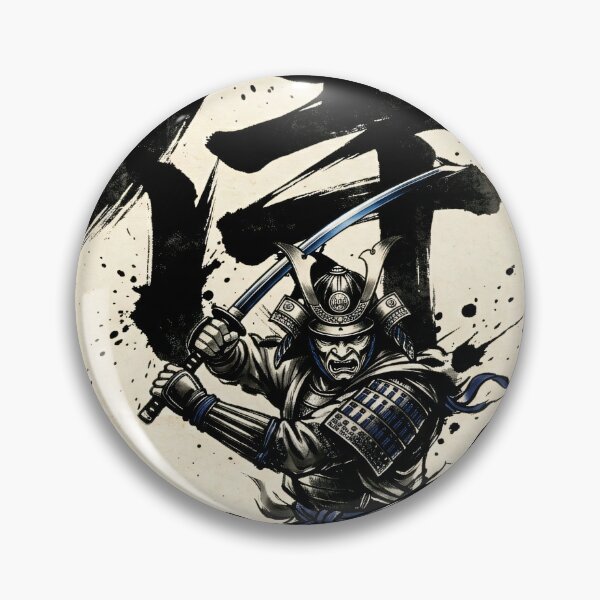 Item preview, Bold Samurai with Shodo "侍" Kanji - Warrior Ink Design designed and sold by SakuraJapanArt.