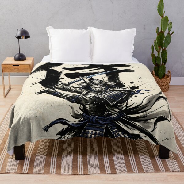 Item preview, Bold Samurai with Shodo "侍" Kanji - Warrior Ink Design designed and sold by SakuraJapanArt.