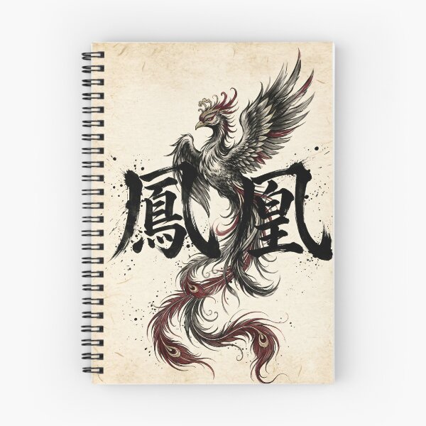 Item preview, Majestic Japanese Phoenix (Ho-o) Sumi-e & Kanji Calligraphy Design designed and sold by SakuraJapanArt.