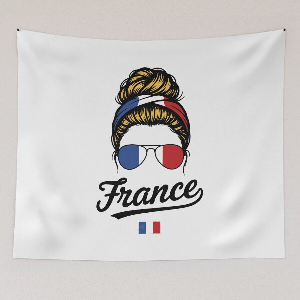 Item preview, France Pop Art Woman – Vintage Woodcut French Flag Sunglasses Graphic for Proud France Supporters designed and sold by paulo silveira.