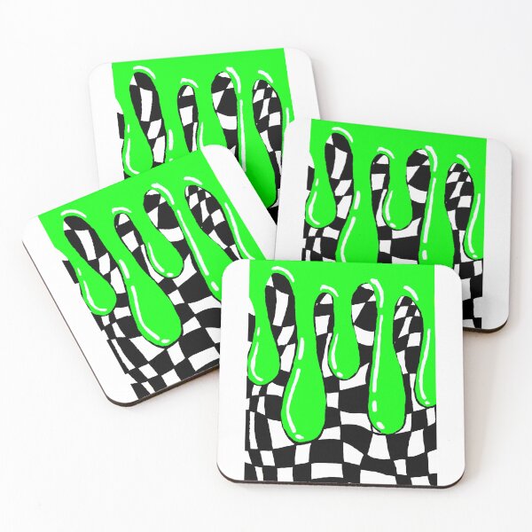 Item preview, Green Slime Warped Checkerboard  designed and sold by Chad's Fresh Art.