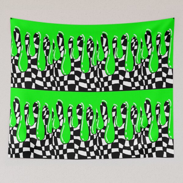 Item preview, Green Slime Warped Checkerboard  designed and sold by Chad's Fresh Art.