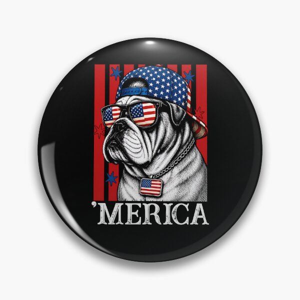Item preview, 'Merica-Bulldog Patriotic, American Flag Retro 4th Of July designed and sold by fangirloverjesu.