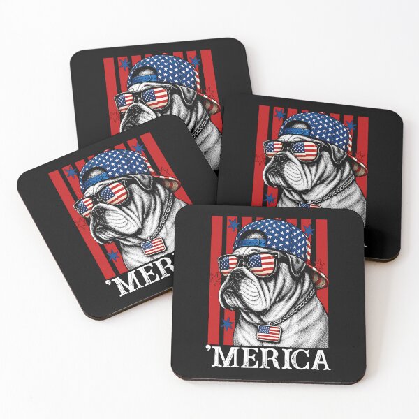 Item preview, 'Merica-Bulldog Patriotic, American Flag Retro 4th Of July designed and sold by fangirloverjesu.
