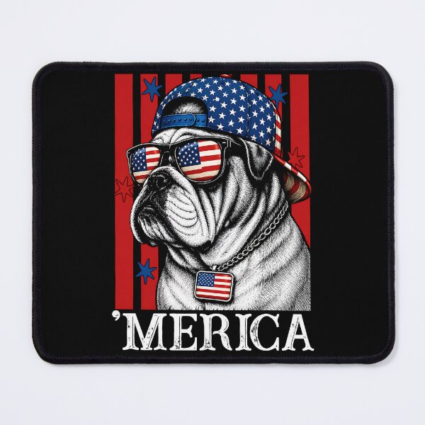 Item preview, 'Merica-Bulldog Patriotic, American Flag Retro 4th Of July designed and sold by fangirloverjesu.