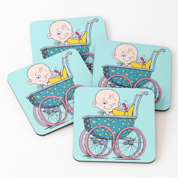 Item preview, little baby boy in a blue stroller with stars is drawing in a notebook designed and sold by duxpavlic.